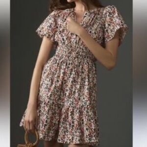 Anthropologie Multicolor Floral Mini Dress